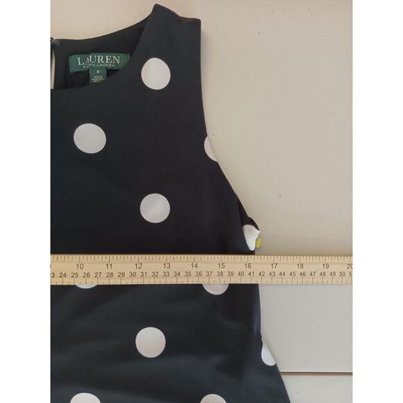 Lauren Ralph Lauren Womens Size 8 Stretch Polka Dot Casual Comfort Shift Dress - Picture 6 of 9